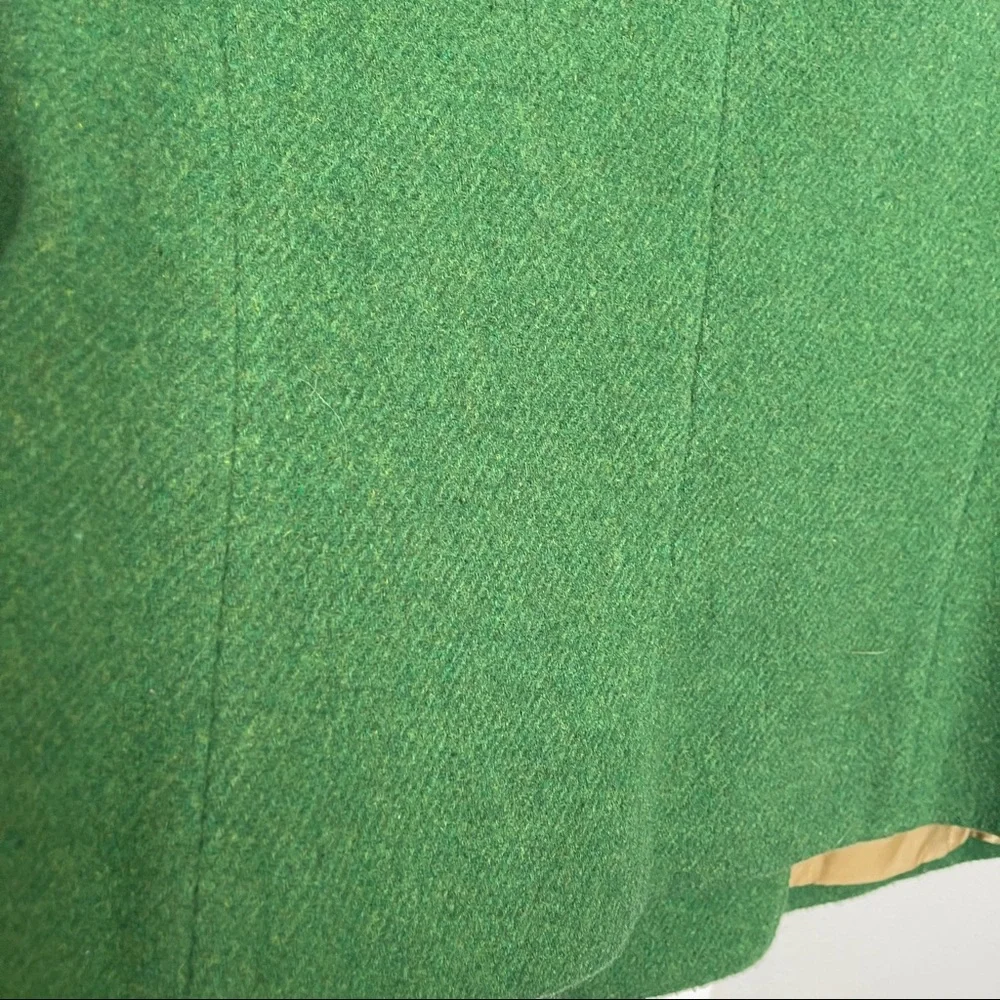 CAbi #659 Green Double- breasted Wool Blend Cropped Peacoat Size 8